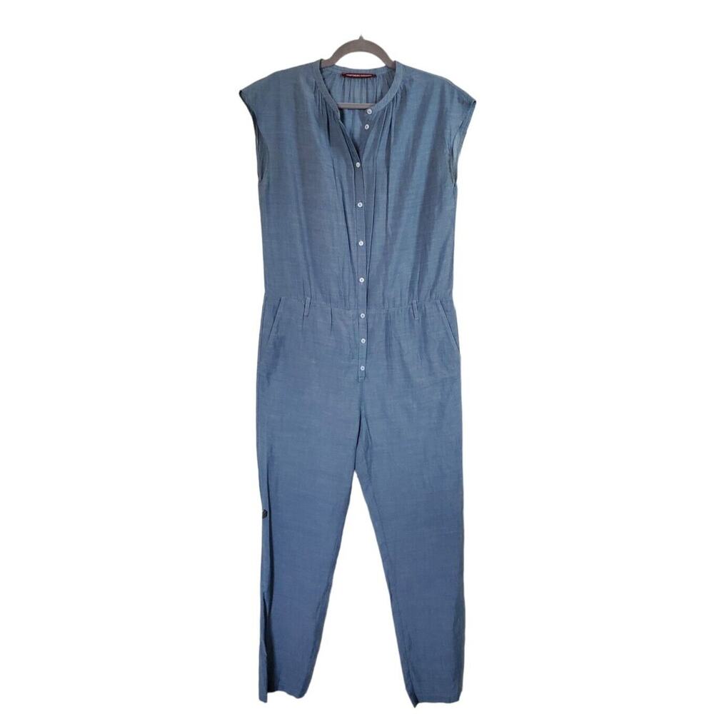 Comptoir des Cotonniers Blue One-Piece Sleeveless Lightweight Jumpsuit, Sz Small